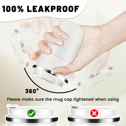 DUBUXW Insulated Coffee Tumblers with Flip Lid 12oz / 17oz, Stainless Steel Travel Coffee Mug Leak Proof, Vacuum Insulated Coffee Mug Reusable Cup, Keeps Cold and Hot for Coffee Tea