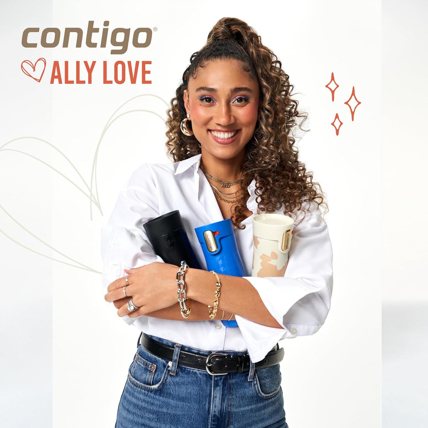 Contigo x Ally Love Stainless Steel Vacuum-Insulated Travel Mug with Autoseal and Easy Clean Lid, Spill-proof, Keeps Drinks cold 24 hrs & hot for 11 hrs, BPA Free, 16oz., West Loop 3.0, Licorice