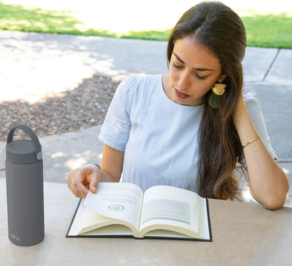 MIRA 18 oz Tea Infuser Thermo - Stainless Steel Travel Bottle with Removable Strainer for Loose Leaf Tea - Insulated Hot & Cold Brew Steeper - White