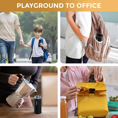【Upgraded】Exllena Small Insulated Water Bottle 12 oz/350ml– Mini Insulated Water Bottle for Hot & Cold Drinks, Perfect Small Water Bottle for Travel, Purse...(Greyish Blue)