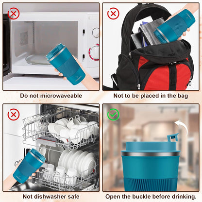 MOMSIV 12oz Travel Mug, Insulated Coffee Cup with Leakproof Lid, Travel Coffee Mug Vacuum Stainless Steel Double Walled Reusable Coffee Cup for Hot and Cold Water Coffee