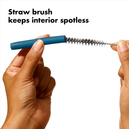 OXO Good Grips 4-Piece Reusable Extendable Straw Set, Blue/Green, 10.5 inches