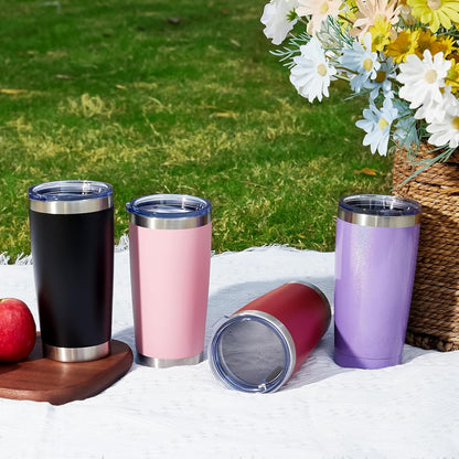MEWAY 20oz Tumbler Cup Double Wall Vacuum Insulated Travel Mug Bulk, Stainless Steel Tumblers with Lid and Straw, Durable Powder Coated Coffee Cups for Cold & Hot Drinks (Navy, 1)