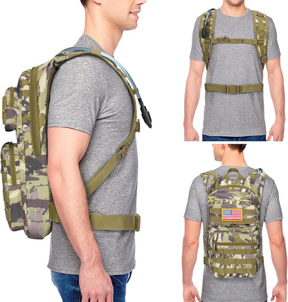 NOOLA Hydration Backpack with 3L TPU Water Bladder, Tactical Molle Water Backpack for Men Women, Hydration Pack for Hiking, Biking, Running and Climbing