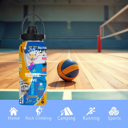 Pickleball Water Bottle 32oz Stainless Steel Insulated Vaccum with Lid, Pickleball Gifts for Pickleball Players, Pickleball Lovers, Women Girls Ladies