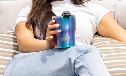 Beast 10 oz Tumbler Stainless Steel Vacuum Insulated Coffee Ice Cup Double Wall Travel Flask (Arctic White)