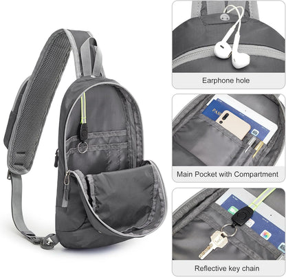 G4Free Sling Bag RFID Blocking Lightweight Crossbody Backpack Chest Shoulder Bag for Travel Sports Running