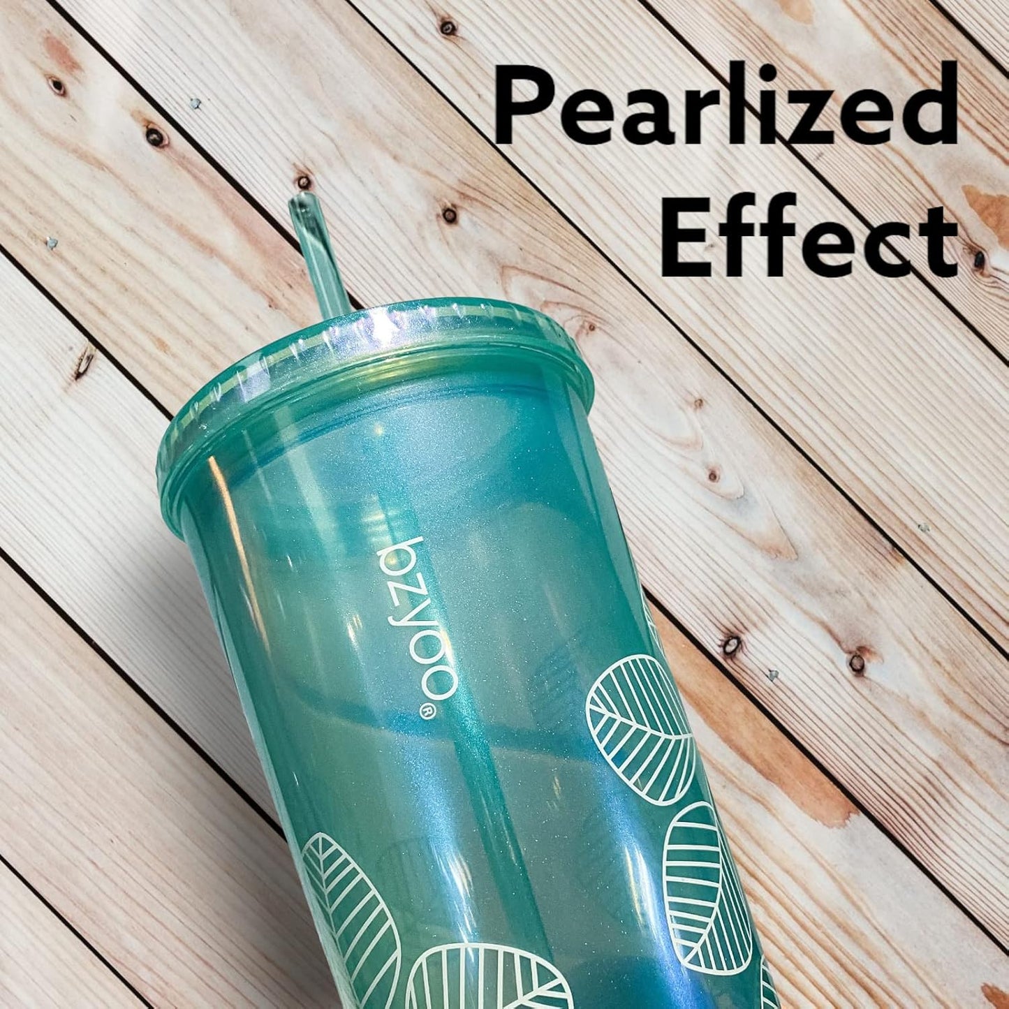 bzyoo SIP 24oz (710ml) Double Wall Plastic Tumbler with Lid and Straw Cold Drink Travel Mug Reusable Party Cup Perfect for Office Ice Coffee or Tea and Gift Color: Pink & Purple