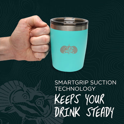 Toadfish Non-tipping 10oz Double Wall Insulated Stainless Steel Rocks Tumbler w/ East Slide Lid - Graphite