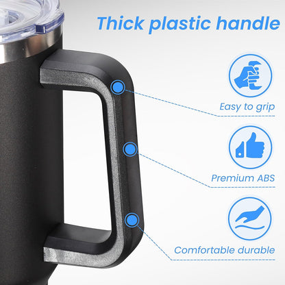 DOMICARE 40 oz Tumbler with Handle and Straw, Stainless Steel Tumbler with Lid and Straw, Reusable Vacuum Insulated Cup, Travel Coffee Mug, Blue, 1Pack