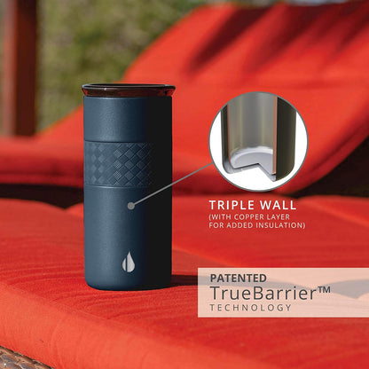 Elemental Artisan Insulated Tumbler, Triple Wall Coffee Travel Mug, Reusable Stainless Steel Coffee Tumbler with Ceramic Lid, Thermal Coffee Cups for Hot (6 Hrs) & Cold (18 Hrs), 16oz - Forest Green