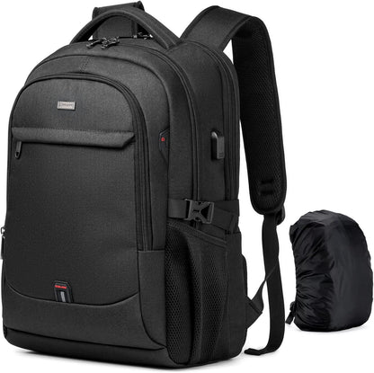 DUSLANG 17 Inch Laptop Backpack for Travel Water Resistant College Backpack for Men/Women Laptop Bag with USB Charging Port,Black - Colors A