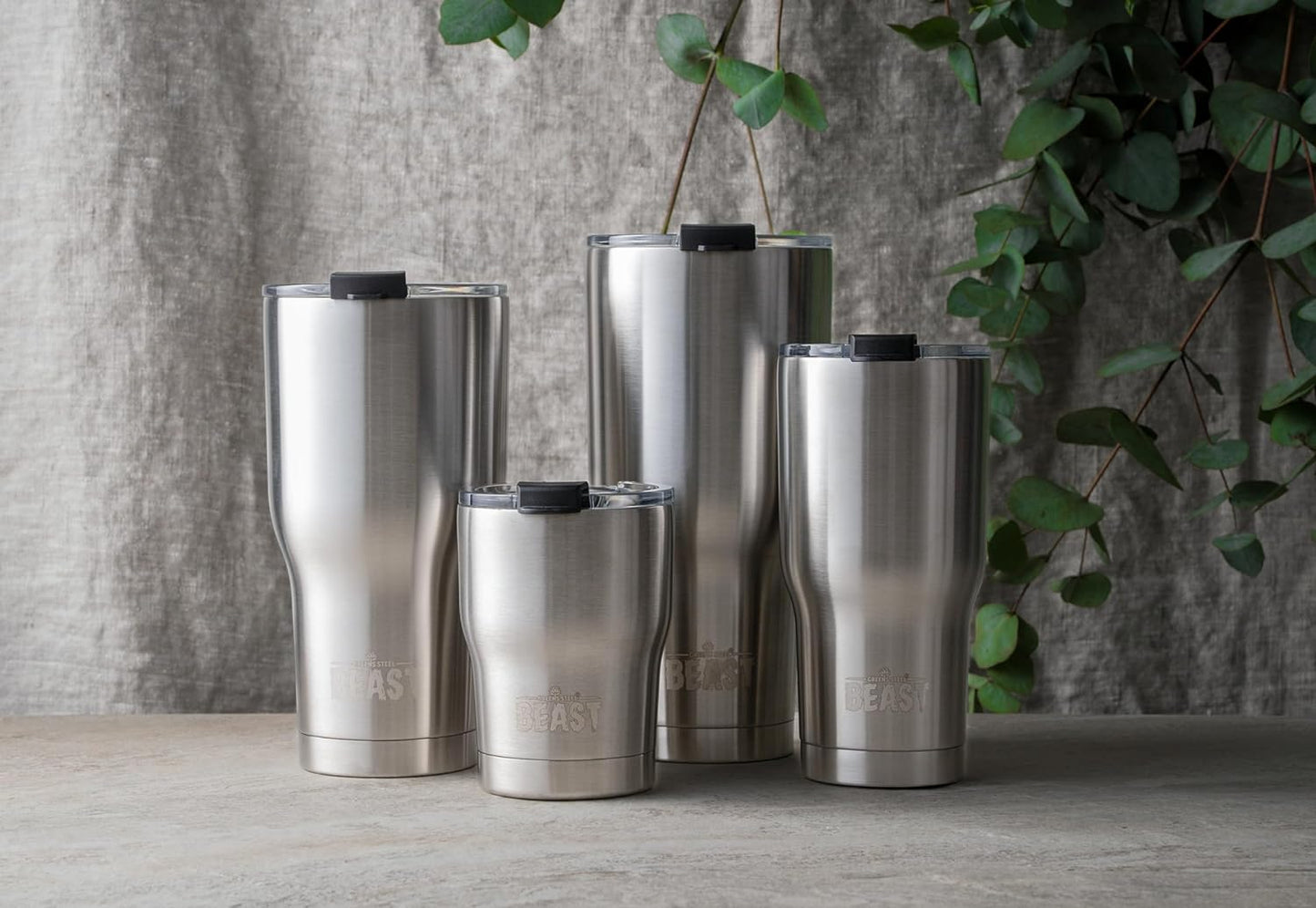 Beast 10 oz Tumbler Stainless Steel Vacuum Insulated Coffee Ice Cup Double Wall Travel Flask (Arctic White)