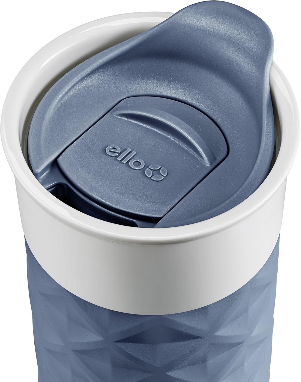 Ello Ogden Ceramic Travel Mug with Splash-Resistant Slider Lid and Protective Silicone Boot, Perfect for Coffee or Tea, BPA Free, Dishwasher Safe, Gray, 16 oz, 758-0438-040