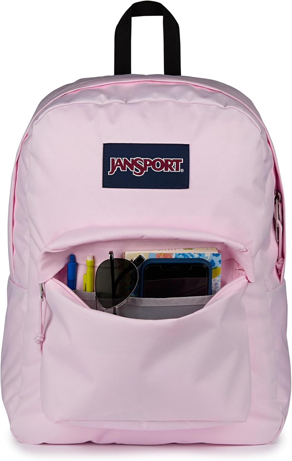 JanSport SuperBreak One Backpacks - Durable, Lightweight Bookbag with 1 Main Compartment, Front Utility Pocket with Built-in Organizer - Premium Backpack, Black - Colors B