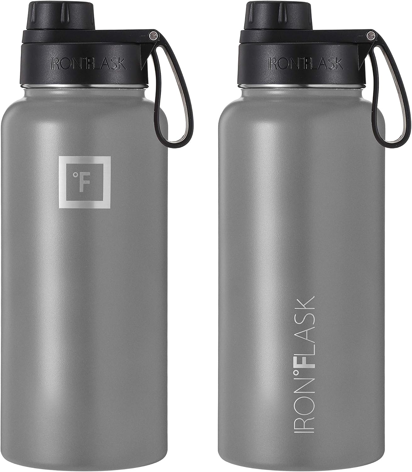 IRON °FLASK Camping & Hiking Hydration Flask with Straw, Wide Mouth Insulated Stainless Steel Sports Water Bottle - 22 oz Aurora