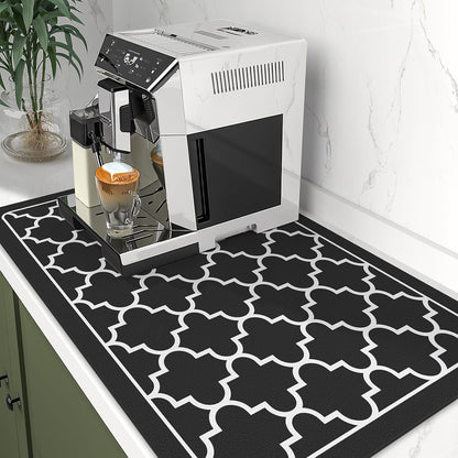 WISELIFE Dish Drying Mat Super Absorbent Drying Mat Large Dish Drying Mats for Kitchen Counter Easy Clean Dish Mat Kitchen Drying Mat15"x 18" Stylish Grey