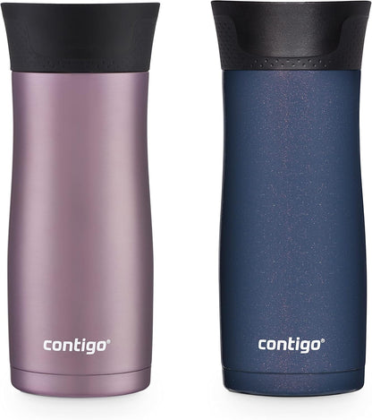 Contigo AUTOSEAL West Loop Vacuum-Insulated Stainless Steel Travel Mug with Easy-Clean Lid 12 oz Blueberry