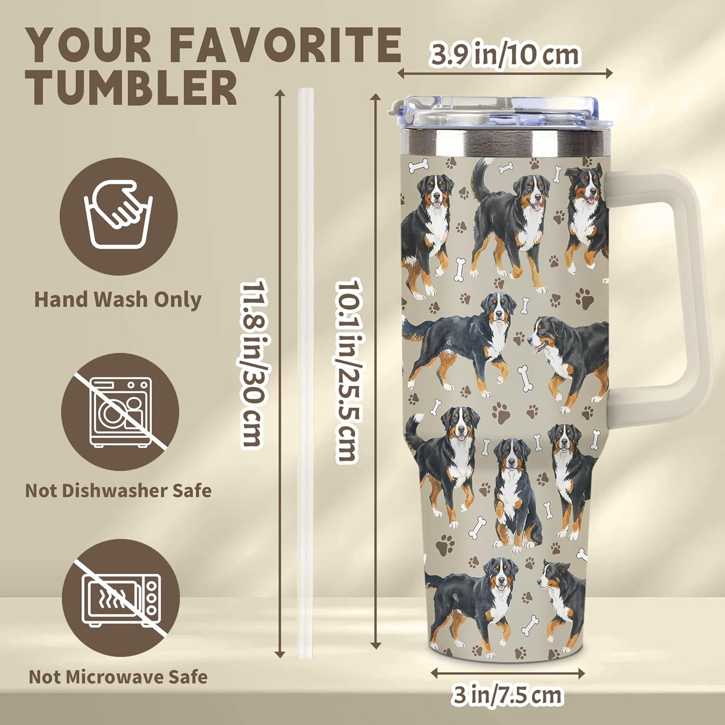 Beagle Gifts for Women Men, 40oz Stainless Steel Insulated Tumbler Travel Cup Mug, Funny and Unique Beagle Gifts for Dog Lover - Colors B