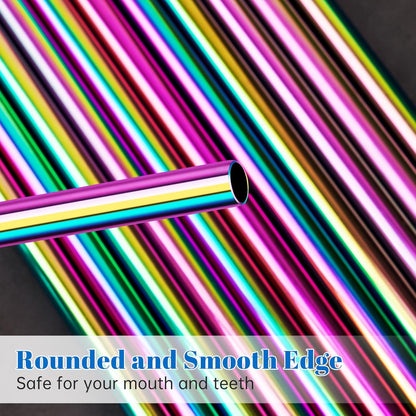Tomorotec 8-Pack Stainless Steel Straws Fit for 40oz Stanley Tumblers, 12" Metal Straws Fit for Stanley Cup with 1 Brush, Reusable Drinking Straws for Smoothies, Milkshakes, Dishwasher Safe & BPA-Free