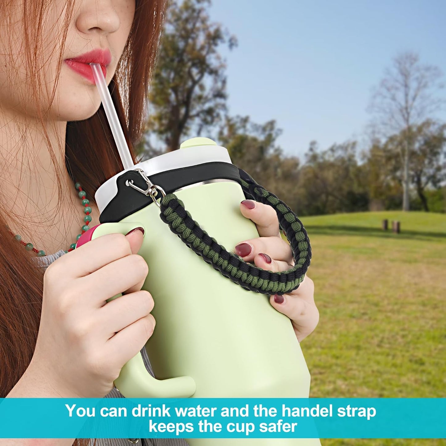 Wongeto Paracord Handle Strap for Stanley Cup - Heavy Duty Compatible with Stanley 40oz 30oz Tumbler, Stanley Cup Accessories