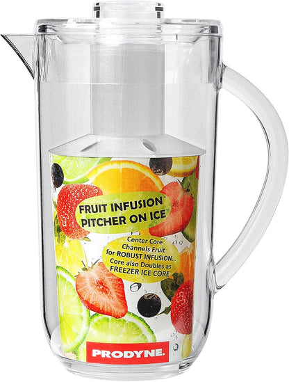 Prodyne Fruit Infusion Flavor Pitcher, Clear, 93 oz.