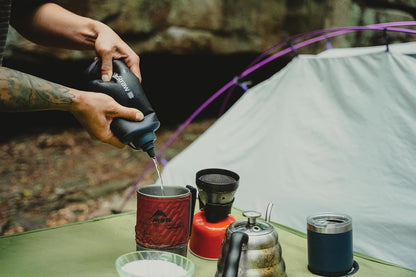 LifeStraw Peak Series - Collapsible Squeeze Bottle Water Filter System – 650ml for Trail Running, Through Hiking, Travel, Cycling, and Fishing; Dark Mountain Gray