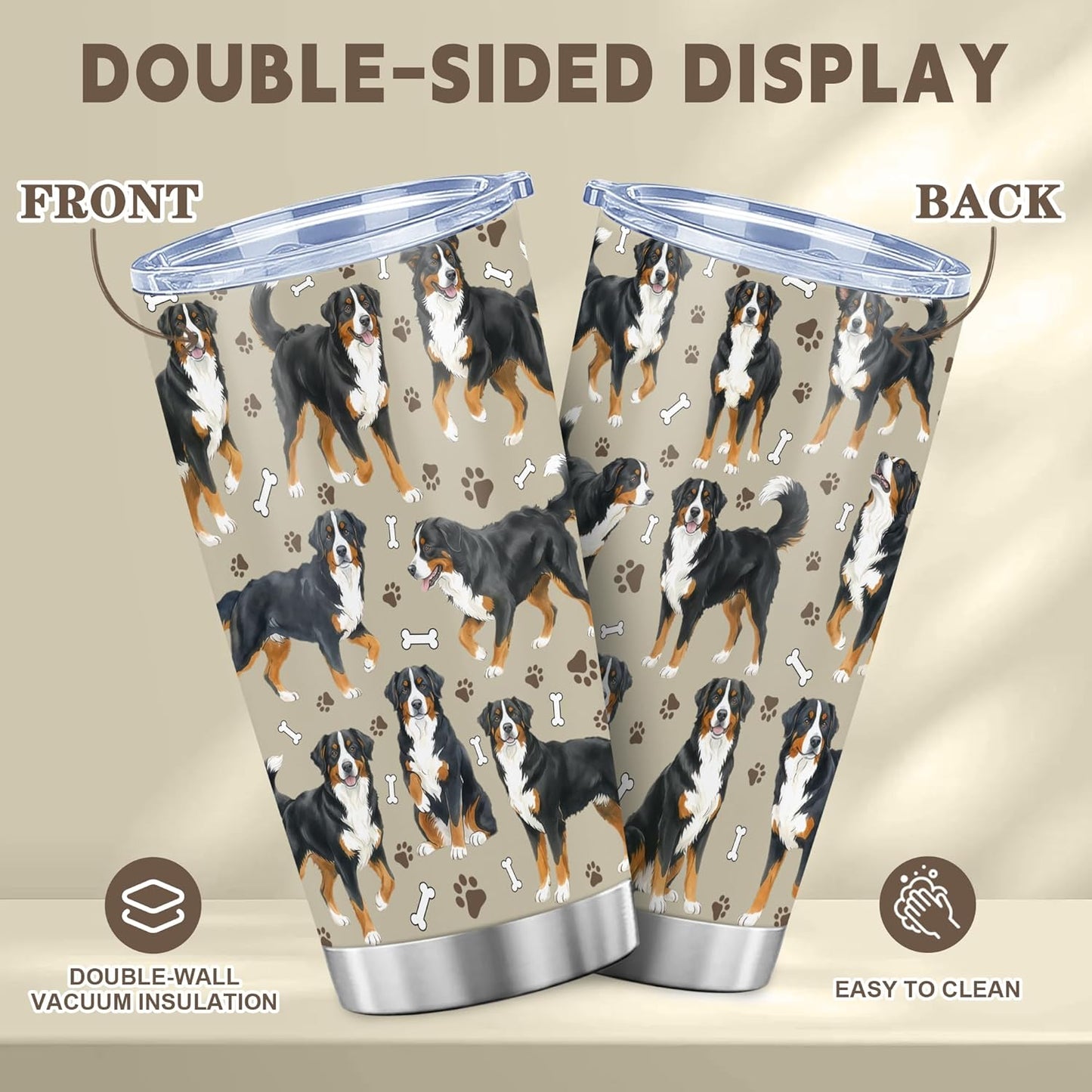 Beagle Gifts for Women Men, 40oz Stainless Steel Insulated Tumbler Travel Cup Mug, Funny and Unique Beagle Gifts for Dog Lover - Colors B