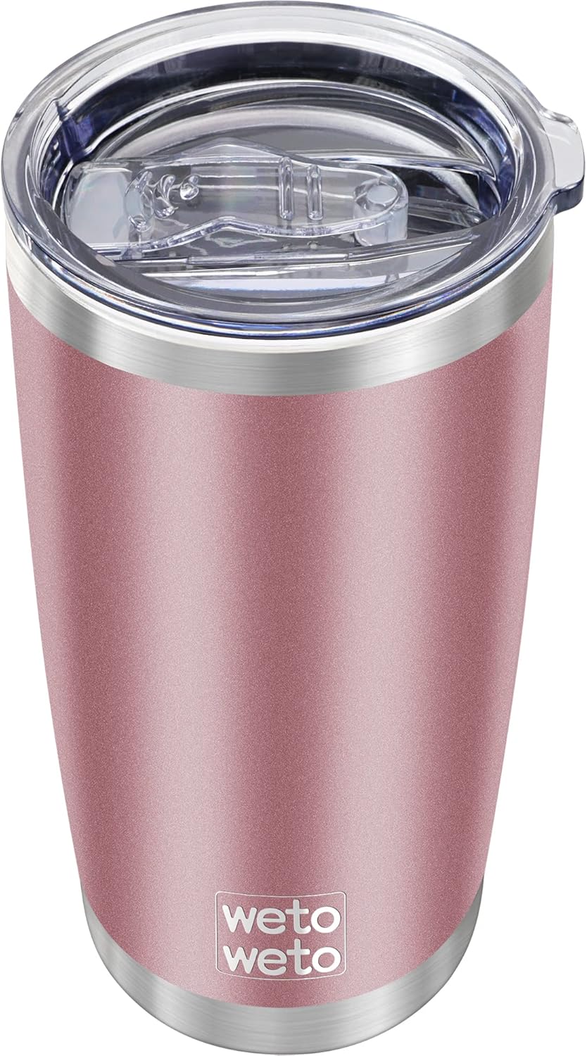 WETOWETO 20oz Tumbler, Stainless Steel Vacuum Insulated Coffee Travel Mug, Double Wall Powder Coated Insulated Coffee Mug Travel Mug with Lid Thermal Cup for Outdoor (Navy Blue, 1 Pack)