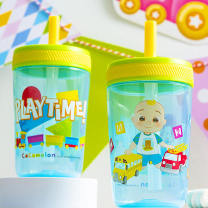Zak Designs 15oz Bluey Kelso Tumbler Set, Leak-Proof Screw-On Lid with Straw Made of Durable Plastic and Silicone, Perfect Bundle for Kids, 2 Count (Pack of 1) - Colors A
