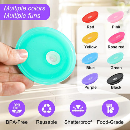10 Pcs 20 oz Tumbler Lid Plastic Skinny Tumbler Lid Replacement Splash Resistant 20 oz Silicone Sliding Skinny Tumbler Lids, BPA Free, Straw Friendly, Multi-Colored