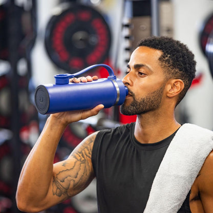 RTIC 24oz Refuel Water Bottle with Workout Protein Shaker, Insulated, Stainless Steel, Metal, Double Wall Vacuum-Insulation, Ceramic Lined, Leak-Proof Chug Lid, Tumbler, Black
