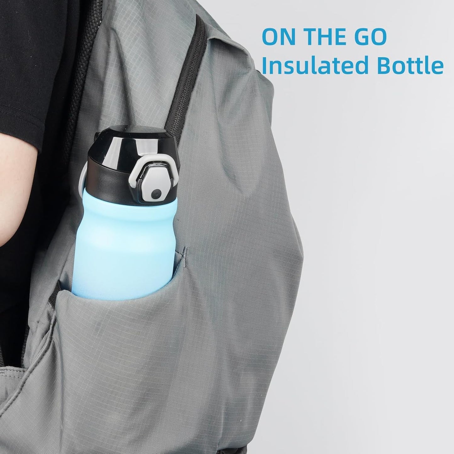 Konokyo 18 oz Insulated Water Bottle with Straw Lid, Stainless Steel Vacuum Sports Water Bottle, Leak-Proof Reusable Metal Flask with Carry Loop, BPA-Free Travel Bottle for Gym, School, Office