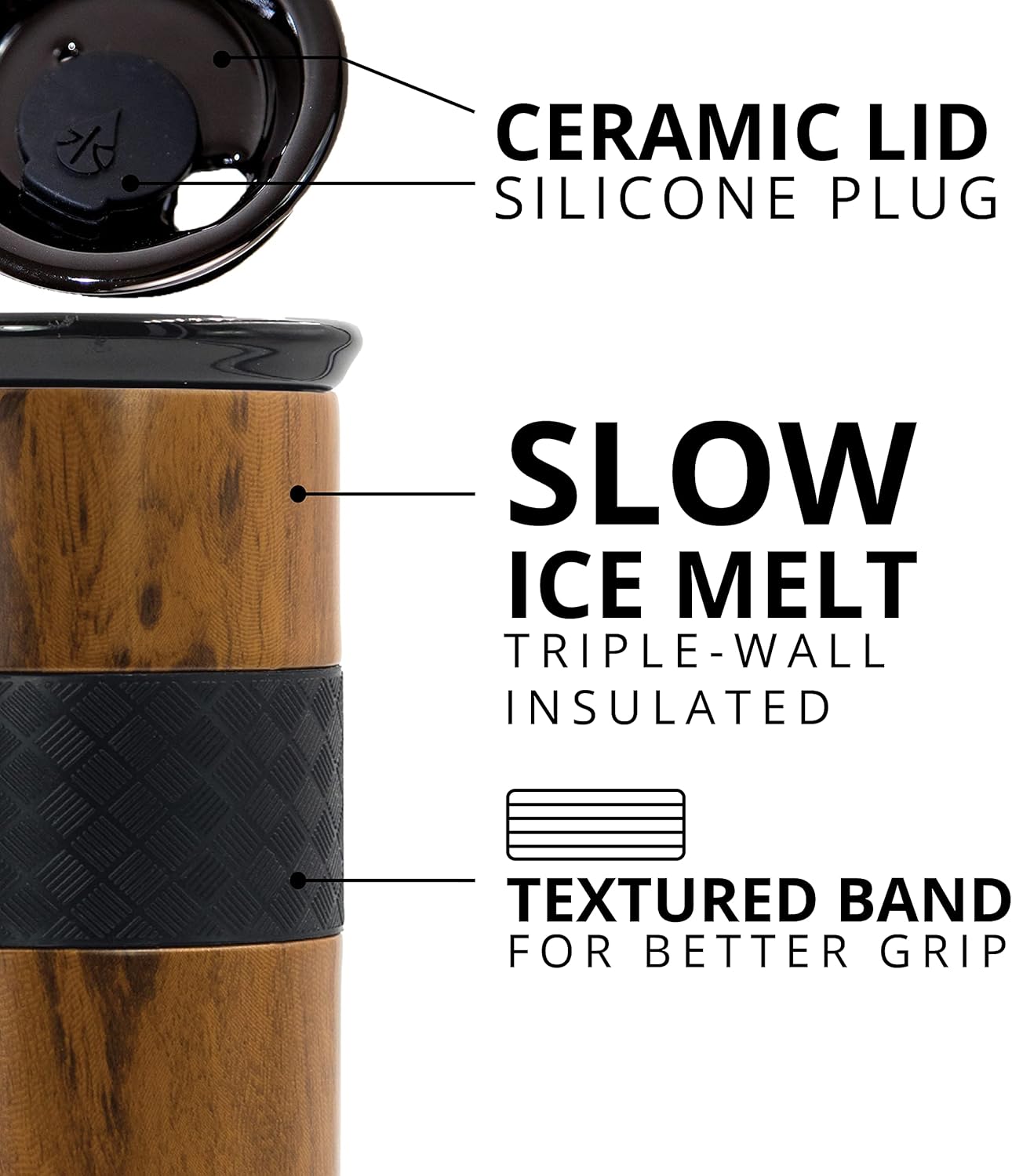 Elemental Artisan Insulated Tumbler, Triple Wall Coffee Travel Mug, Reusable Stainless Steel Coffee Tumbler with Ceramic Lid, Thermal Coffee Cups for Hot (6 Hrs) & Cold (18 Hrs), 16oz - Forest Green