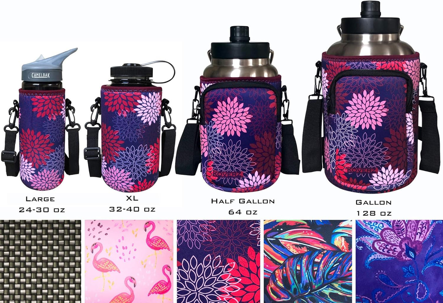 24-30oz 750ml Water Bottle Carrier with Shoulder Strap, Water Bottle Insulator - Midnight Mums