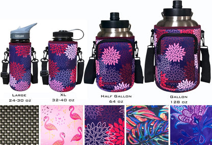 24-30oz 750ml Water Bottle Carrier with Shoulder Strap, Water Bottle Insulator - Midnight Mums