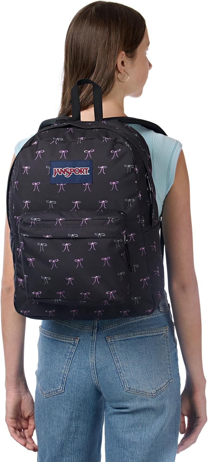 JanSport SuperBreak One Backpacks - Durable, Lightweight Bookbag with 1 Main Compartment, Front Utility Pocket with Built-in Organizer - Premium Backpack, Black - Colors B