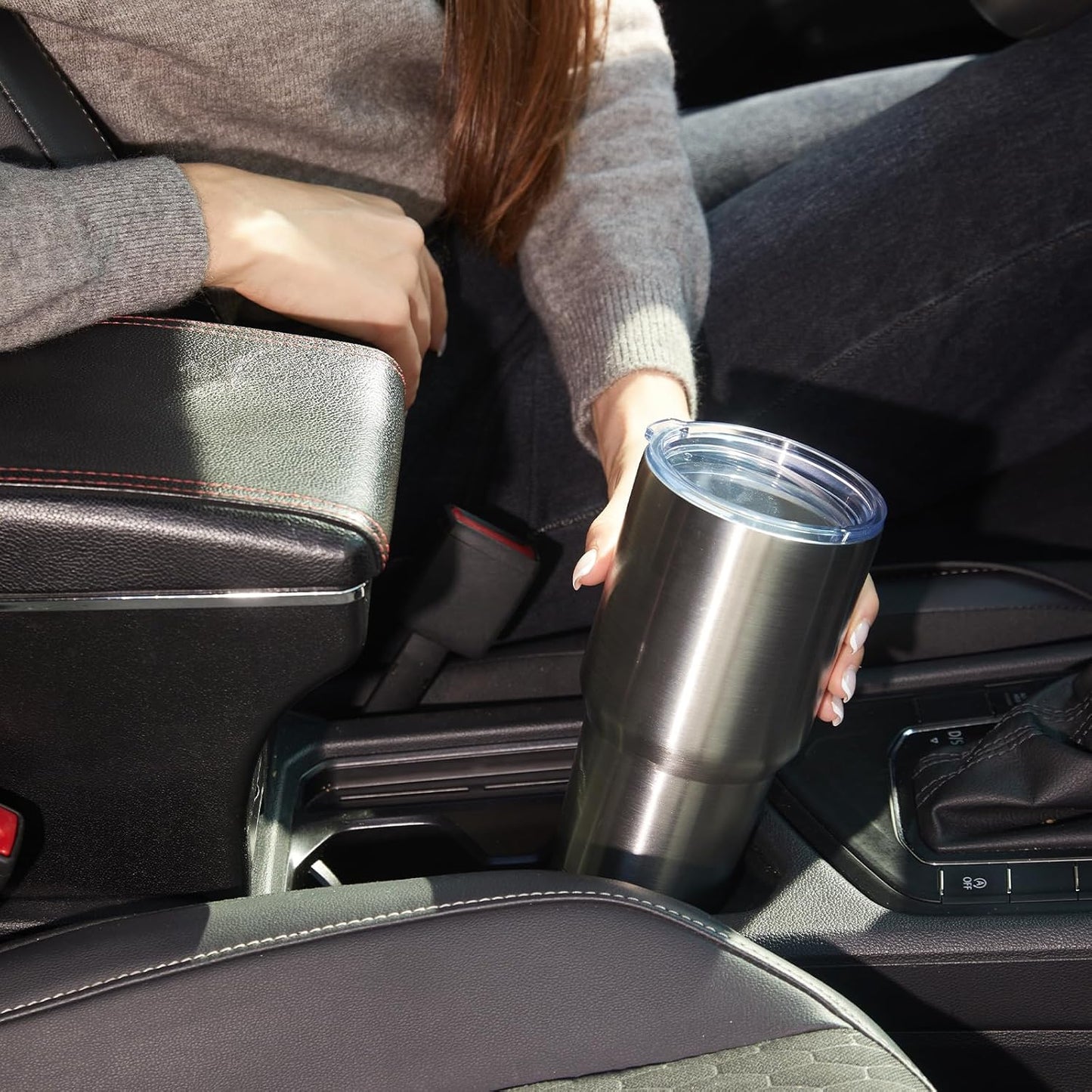 MEWAY 30oz Tumbler Double Wall Vacuum Insulated Travel Mug, Stainless Steel Tumbler with Lid, Durable Powder Coated Insulated Coffee Cup for Cold & Hot Drinks (Silver,1 PACK)