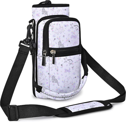 AUPET Water Bottle Sling Bag Sleeve Holder Carrier 25/32/40/64 oz,Insulated Crossbody Water Bottle Case Cover with Strap and Pockets for Men/Women Walking Hiking