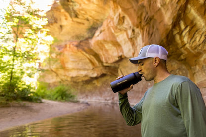 LifeStraw Go Series — Insulated Stainless Steel Water Filter Bottle for Travel and Everyday Use Removes Bacteria, Parasites and Microplastics, Improves Taste, 1L Aegan Sea