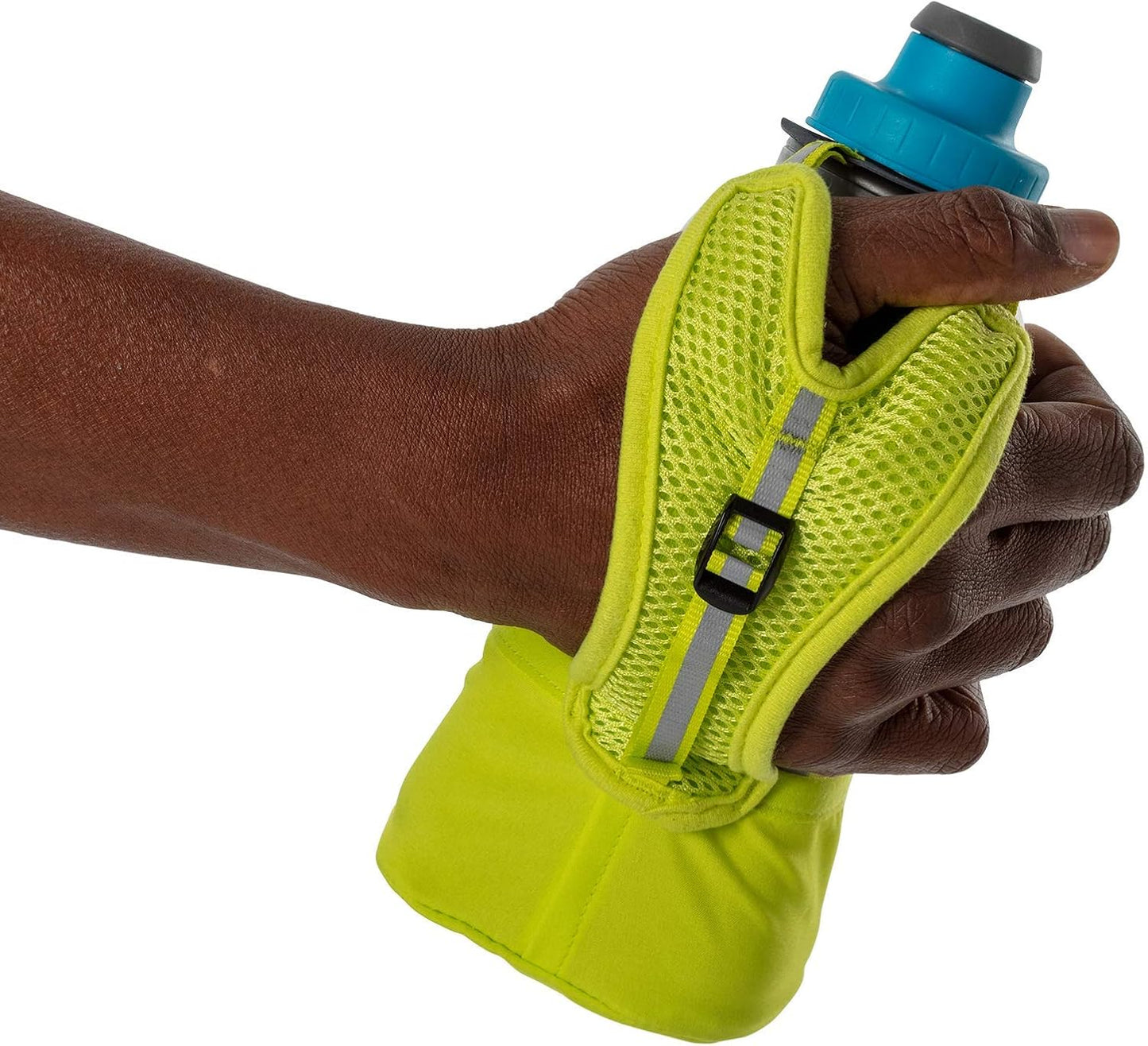 Nathan Running Handheld Water Bottle Adjustable No-Grip Quick Squeeze Lite Hand Strap. Reflective Hydration