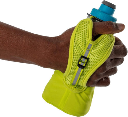 Nathan Running Handheld Water Bottle Adjustable No-Grip Quick Squeeze Lite Hand Strap. Reflective Hydration