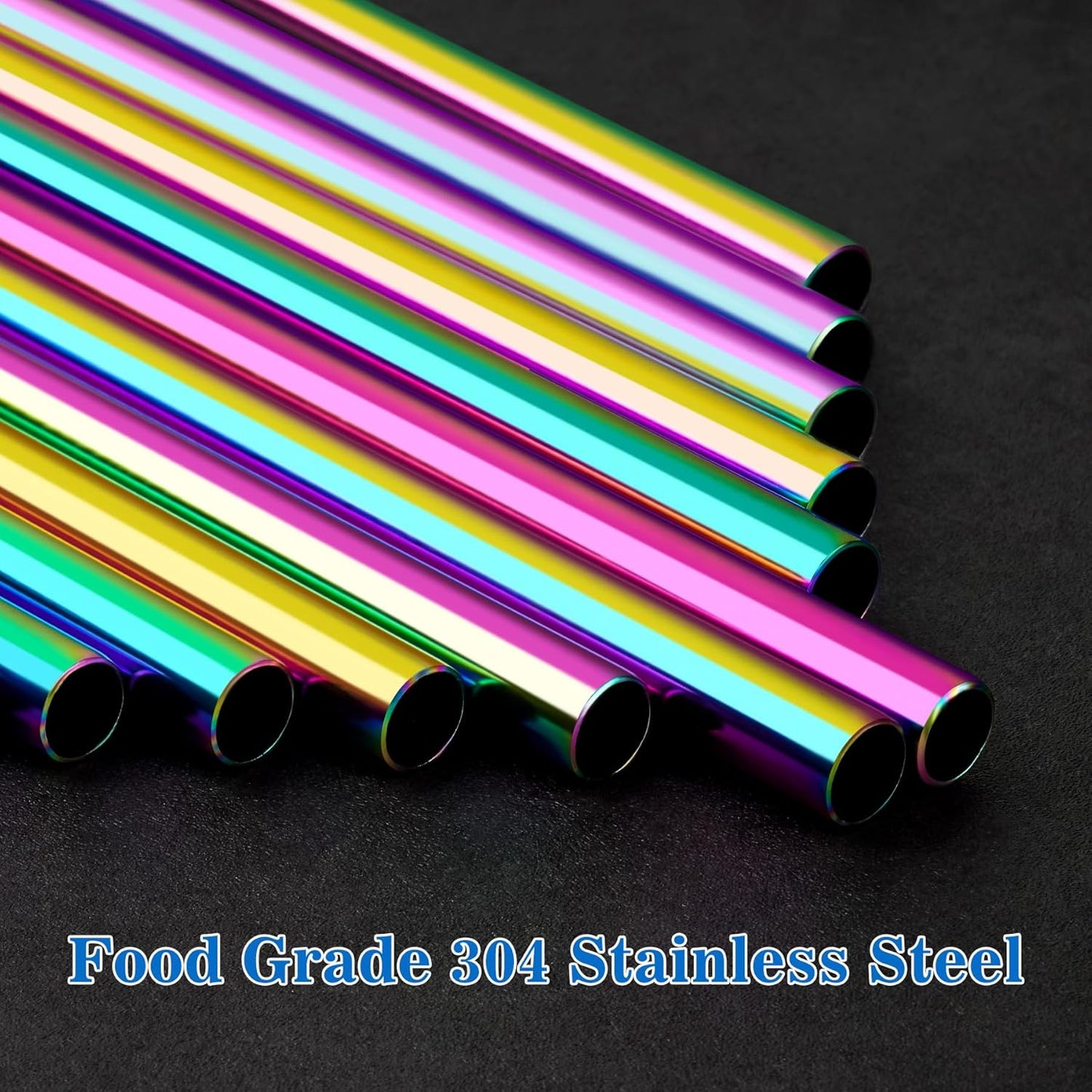 Tomorotec 8-Pack Stainless Steel Straws Fit for 40oz Stanley Tumblers, 12" Metal Straws Fit for Stanley Cup with 1 Brush, Reusable Drinking Straws for Smoothies, Milkshakes, Dishwasher Safe & BPA-Free