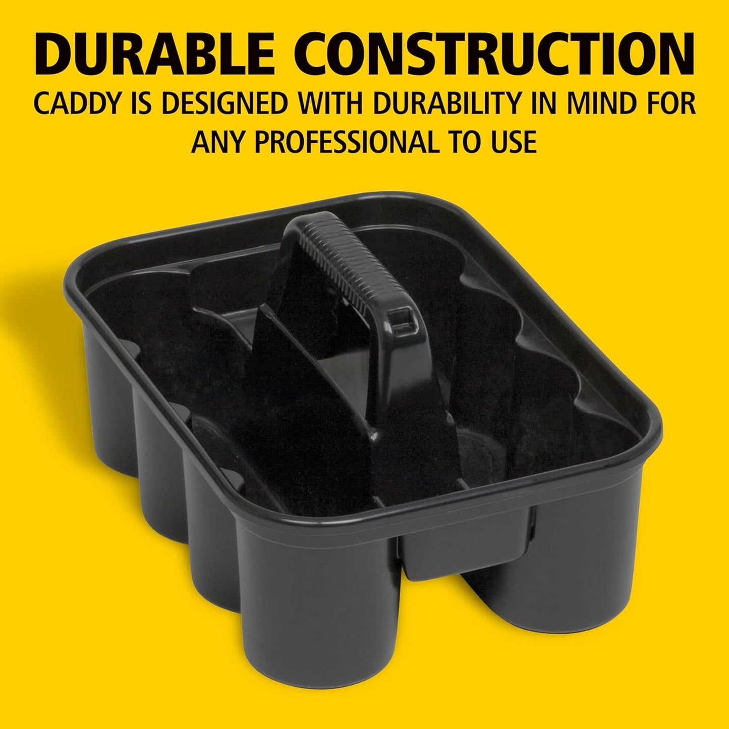 Rubbermaid Commercial Products Deluxe Carry Caddy for Take-Out Coffee/Soft Drinks Postmates/Uber Eats/Food Delivery Cleaning Products Sports/Water Bottles Black