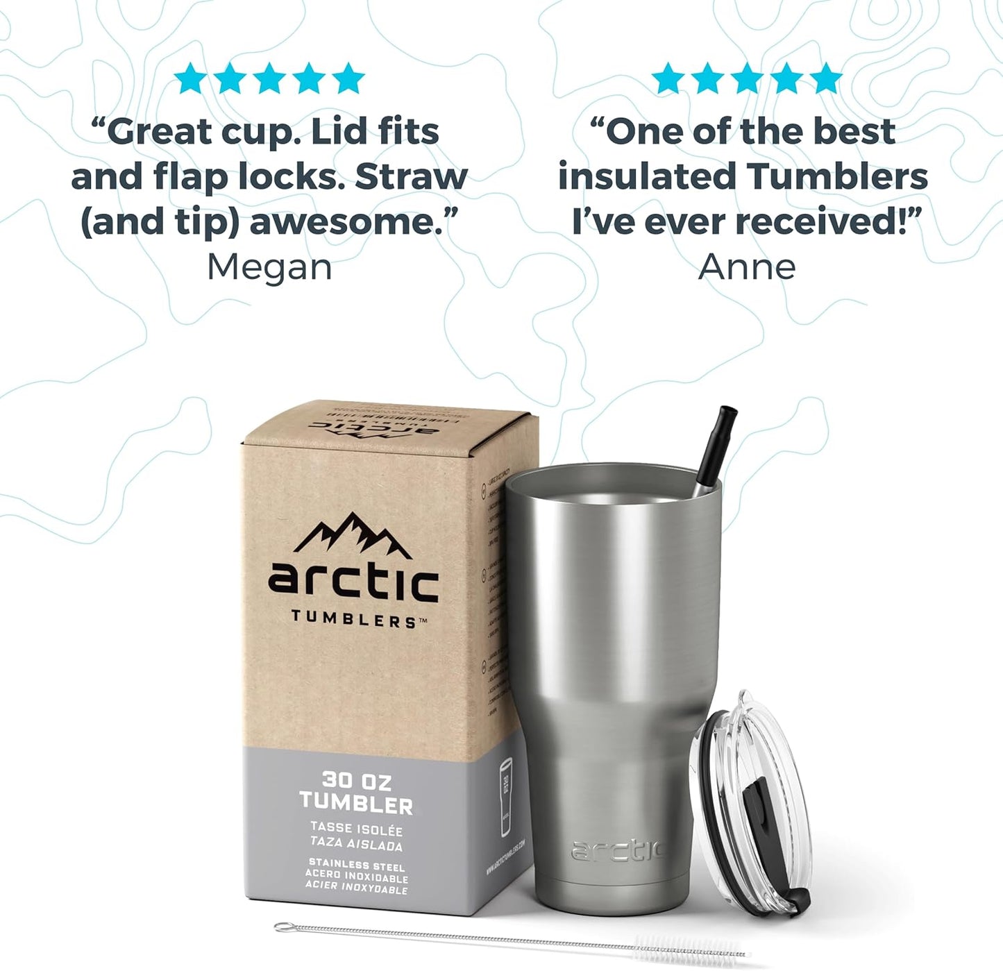 | 30 oz Tuscan Sun Insulated Tumbler with Straw & Cleaner - Retains Temperature up to 24hrs - Non-Spill Splash Proof Lid, Double Wall Vacuum Technology, BPA Free & Built to Last