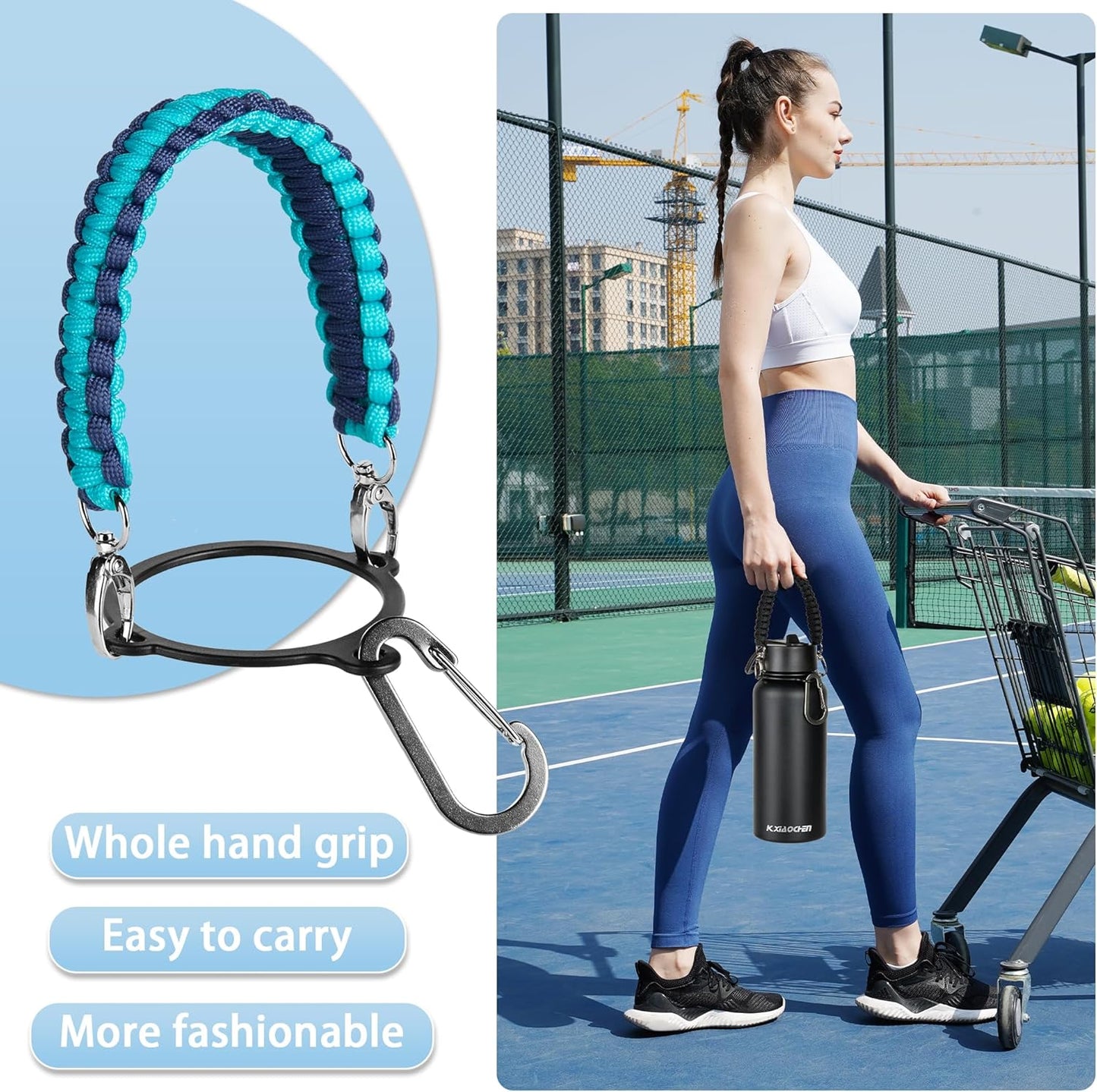 KXIAOCHEN Insulated Water Bottle With Strap, Cold For 48 Hrs Leak Proof, Triple Wall Stainless Steel Sports Water Bottle With Straw And Spout Lid For Gym Hiking Travel