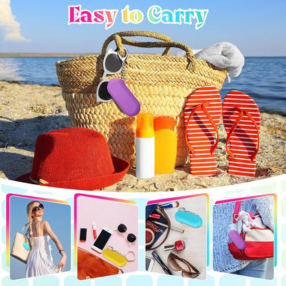 Meanplan 4 Sets Cruise Ship Essentials,4 Set Silicone Straws with Case Reusable Silicone Portable Drinking Straw Set for Party Travel Cold or Hot with 4 Carry Case, 4 Cleaning Brushes (Classic Color)