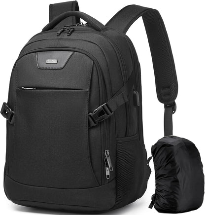 DUSLANG 17 Inch Laptop Backpack for Travel Water Resistant College Backpack for Men/Women Laptop Bag with USB Charging Port,Black - Colors A