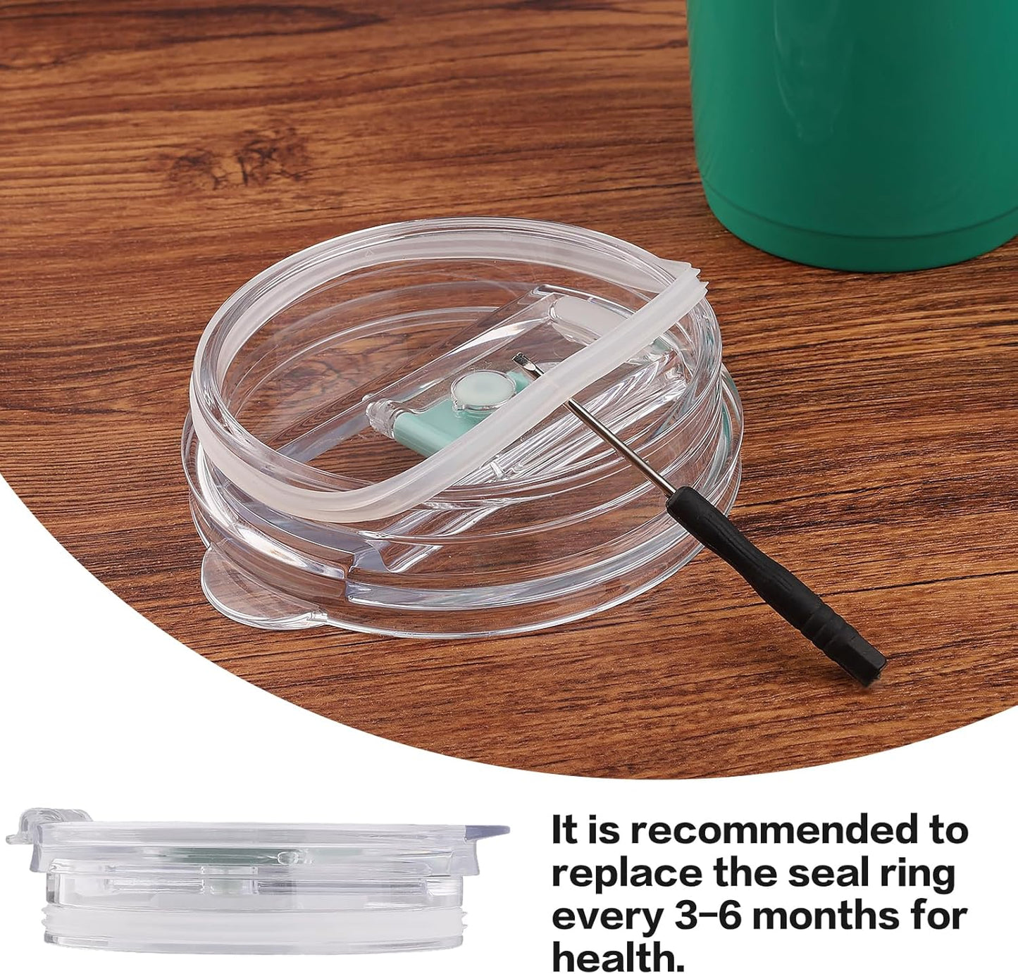 Joshey Tumbler Lid Rubber Seal Replacement Compatible with Reduce 40oz & 50oz Tumbler Mugs, 6Pcs BPA-Free Silicone Gaskets, Leak-Proof Gasket Replacement Accessories
