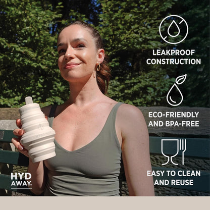 HYDAWAY 17oz Travel Collapsible Water Bottle - BPA-Free, Leakproof, Lightweight, Space-Saving